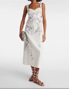 NWT Miss Rosier White Floral Strap Dress Size M